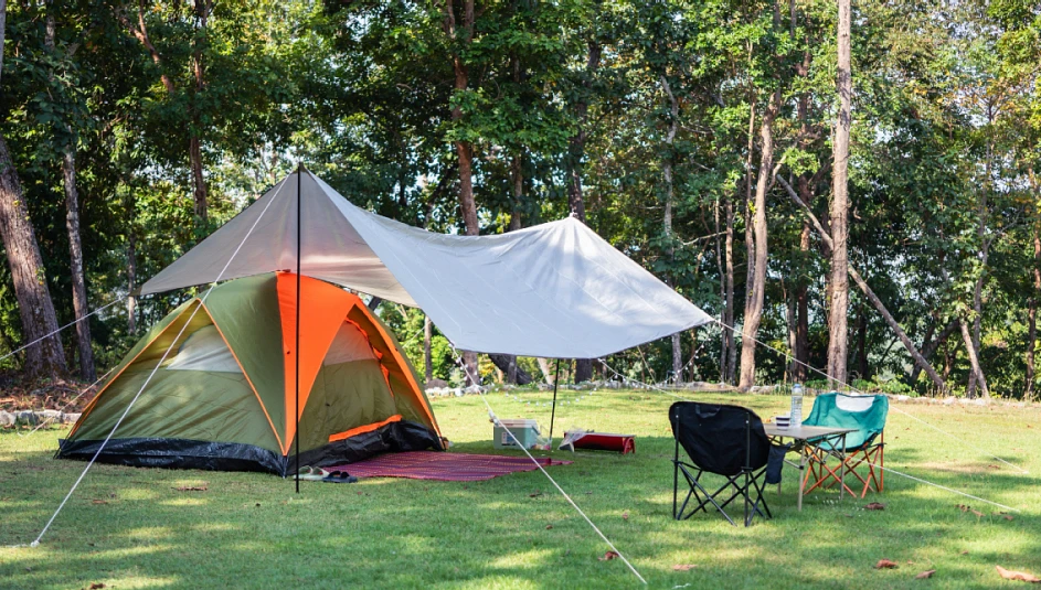 Camping in a park